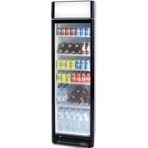 Armario Expositor Refrigerado 410 litros Puerta de Vidrio de 580 x610 x1980h mm PEKIN CS410SB con cabezal luminoso