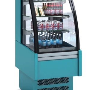 Vitrina Expositora Refrigerada Ventilada Cristal Curvo para snack dim.600x730x1379h mm Línea Córdoba VV-6-6-C