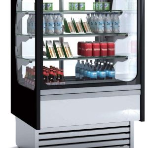 Vitrina Expositora Refrigerada Ventilada Cristal Recto Mostrador dim.580x710x1380h mm Línea Córdoba VV-6-6-RG
