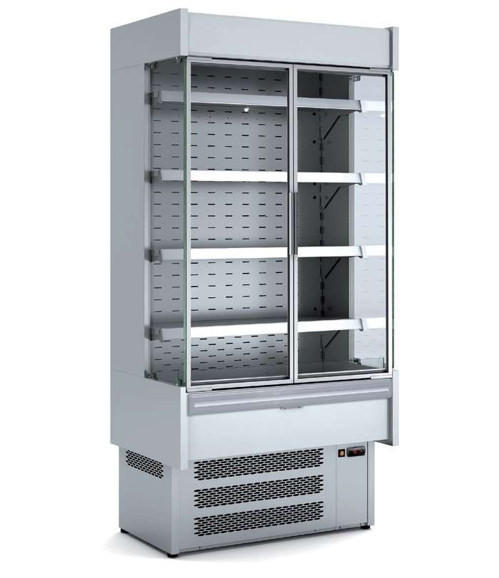 Vitrina Expositora Mural inoxidable con Puertas dim.970x725x2022h mm Línea Córdoba MI-6-100-EG