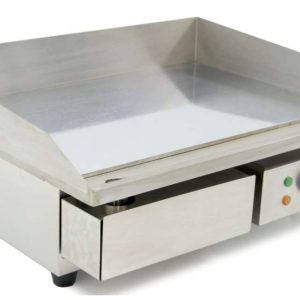 Plancha Eléctrica Acero 10 mm Económica Con Baño de Cromo Duro de 550 x450 x240h mm PEKIN IEG-818C- 18 KG