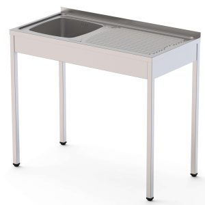 Fregadero Desmontado cuba DERECHA + escurridor IZQUIERDA Fondo 500 de 800x500x850h mm AVEIRO IS1508R10S0