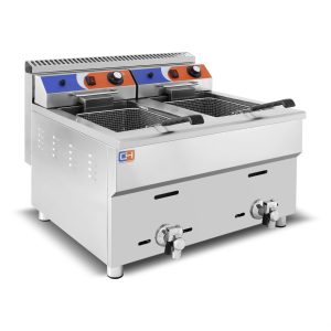 Freidora a gas Propano de 12+12 litros de 680x630x645h mm PEKÍN GF-182