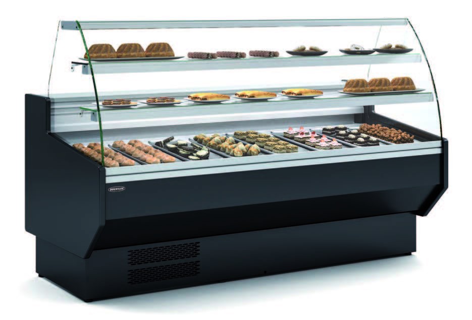 Vitrina Refrigerada Cristal Curvo pastelería Fondo 900 dim.1055x940x1235h mm Línea Córdoba VEPD-9-10-C