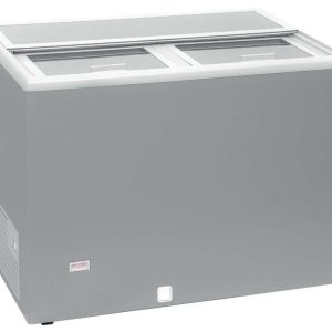 Enfriador de Botellas 400 litros  Puertas Inox de 1280 x670 x880h mm con ruedas AVEIRO AGF400 (COLOR GRIS)