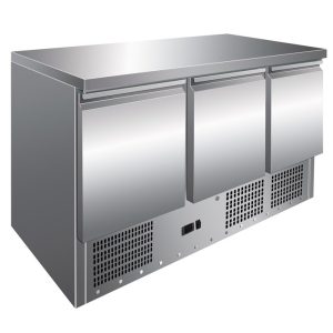 Mesa GN1/1 3 Puertas Refrigerada Compacta de 1365 x700 x860h mm PEKIN S903TOP