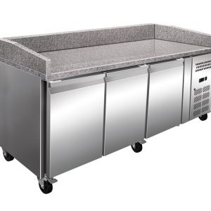 Mesa Euronorm 3 Puertas Preparación Pizzas con Encimera de Granito de 2025 x800 x1000h mm PEKIN PZ3600TN