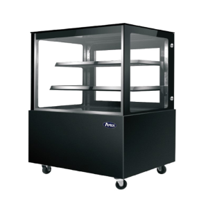 Mostrador de pasteles negra cristales frontales rectos ventilada 220-240V/740W TEMP 0°/+8°C - Dim.L1200xP750xH1400mm Energy D